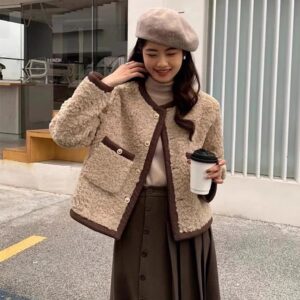 Autumn And Winter Lamb Fleece Coat Women Loose Spring