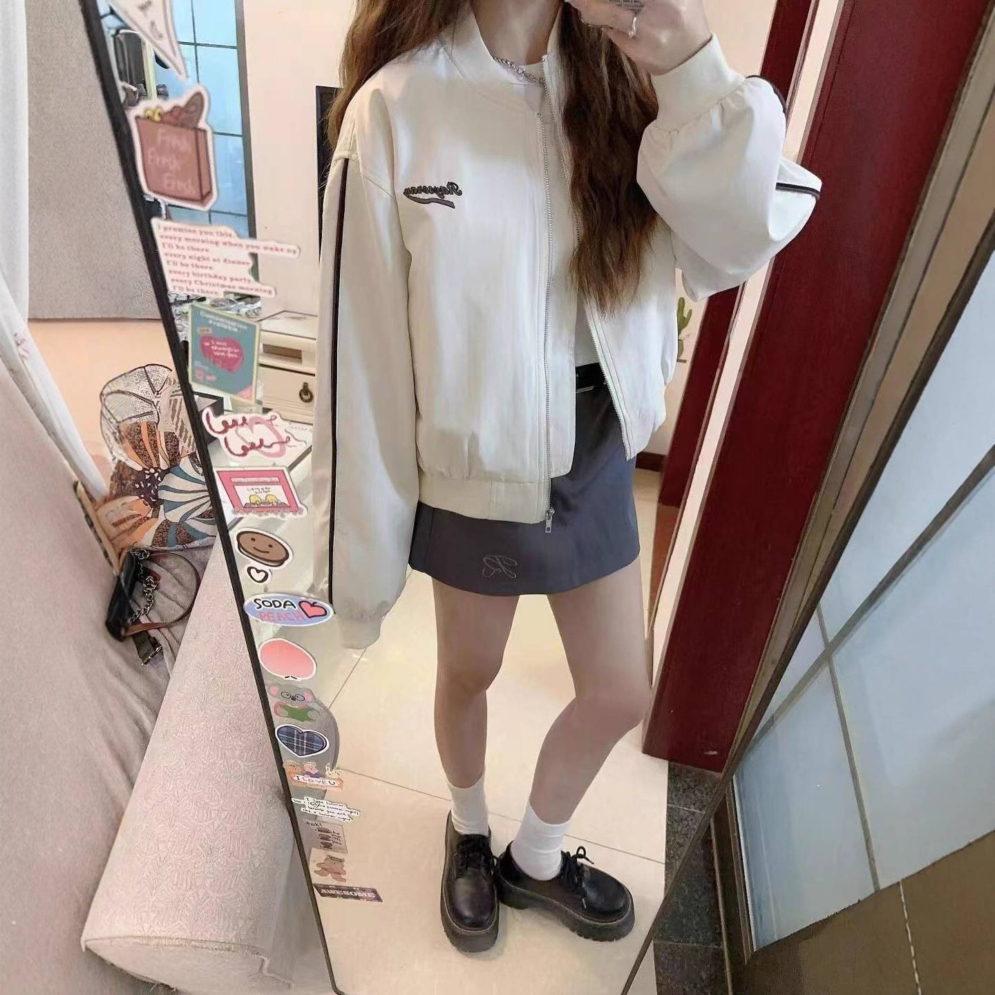 American Retro Loose Versatile Casual Short Jacket For Petite - Image 2