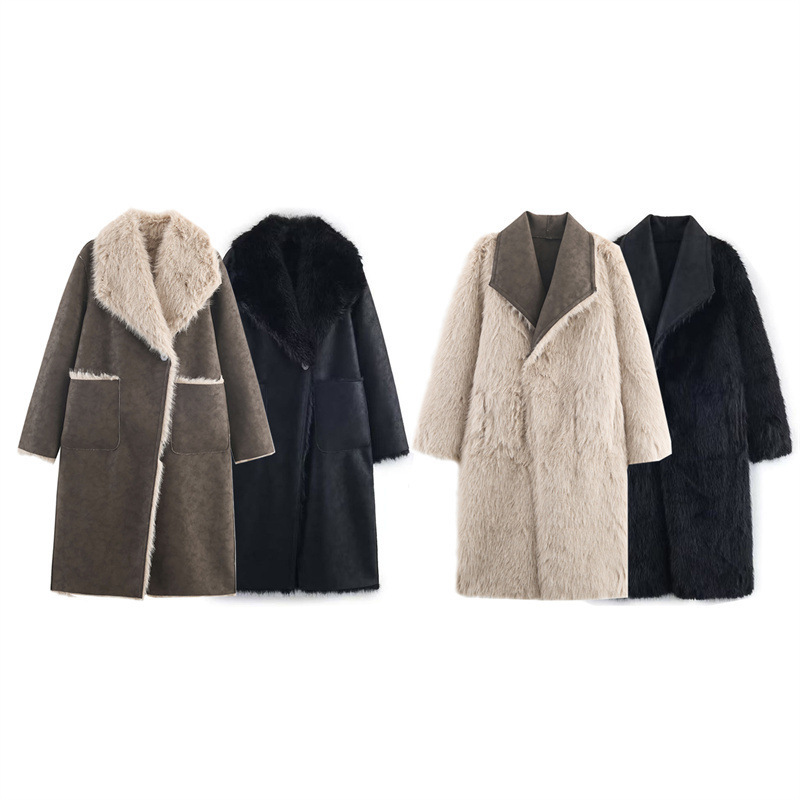 Winter European And American Double-sided Reversible Faux Fur Coat - Image 4