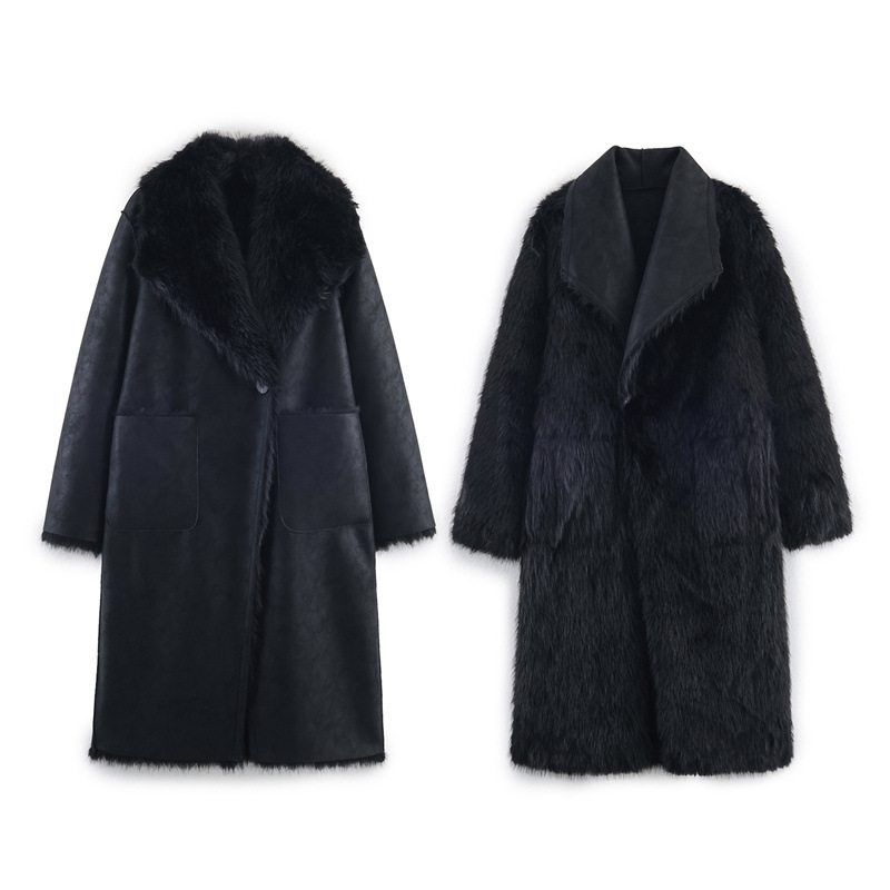 Winter European And American Double-sided Reversible Faux Fur Coat - Image 7