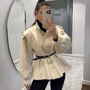 Fashion Women's Irregular Short Trench Coat