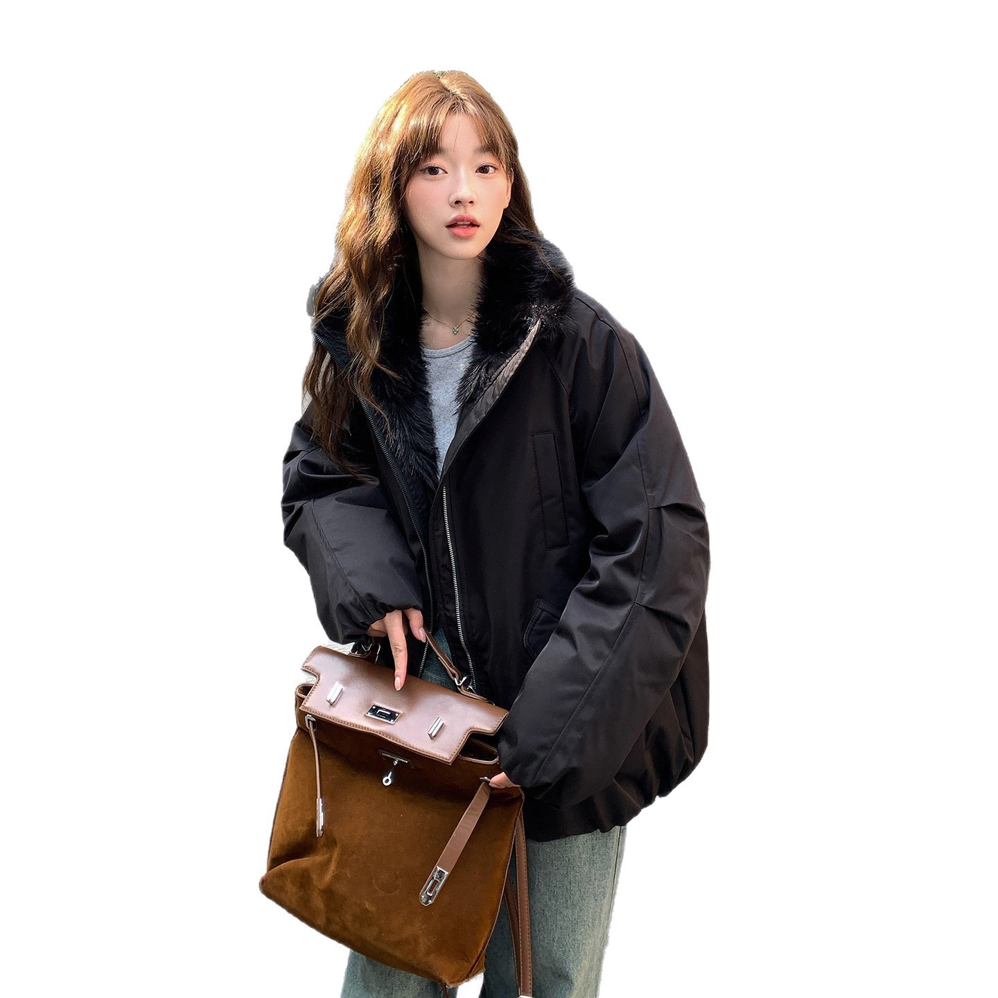 Korean-style Design Thickened Fashionable Cotton Parka Coat - Image 5