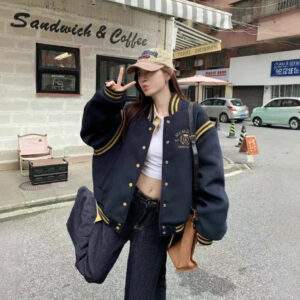 Women's Versatile Padded Baseball Jacket For Women