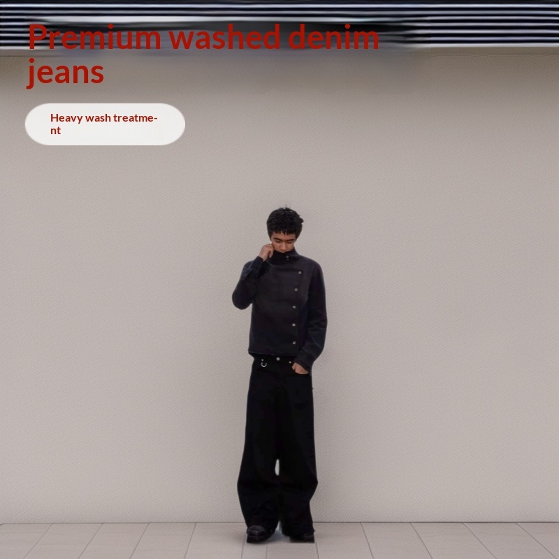 Washed Long-sleeve Denim Jacket For Couples - Image 2