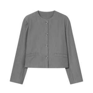 Women's Elegant Round-neck Cropped Blazer