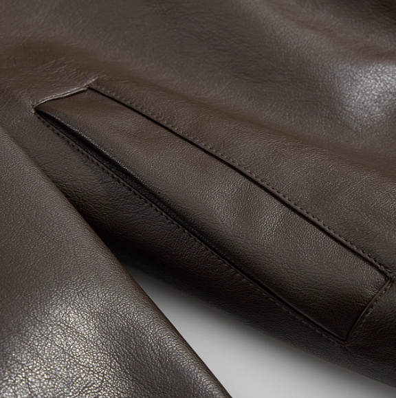 Brown-brown Autumn Trendy Leather Jacket - Image 5