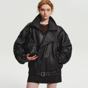 Fleece-lined, Padded Leather Jacket