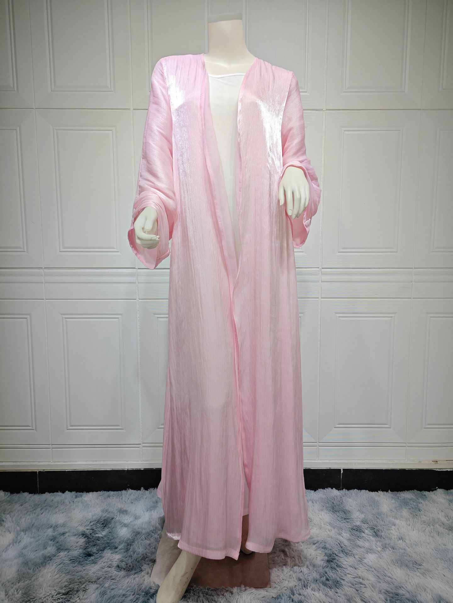 Muslim Robe Dubai Outerwear Bright Silk Dress - Image 8