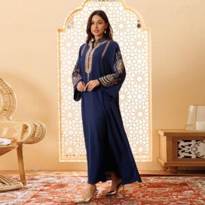 Women's Embroidered Rope Embroidered Muslim Dress