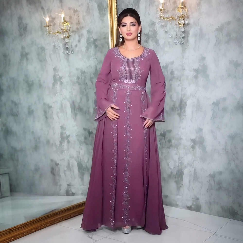 Elegant Heavy Industry Muslim Dress - Image 3