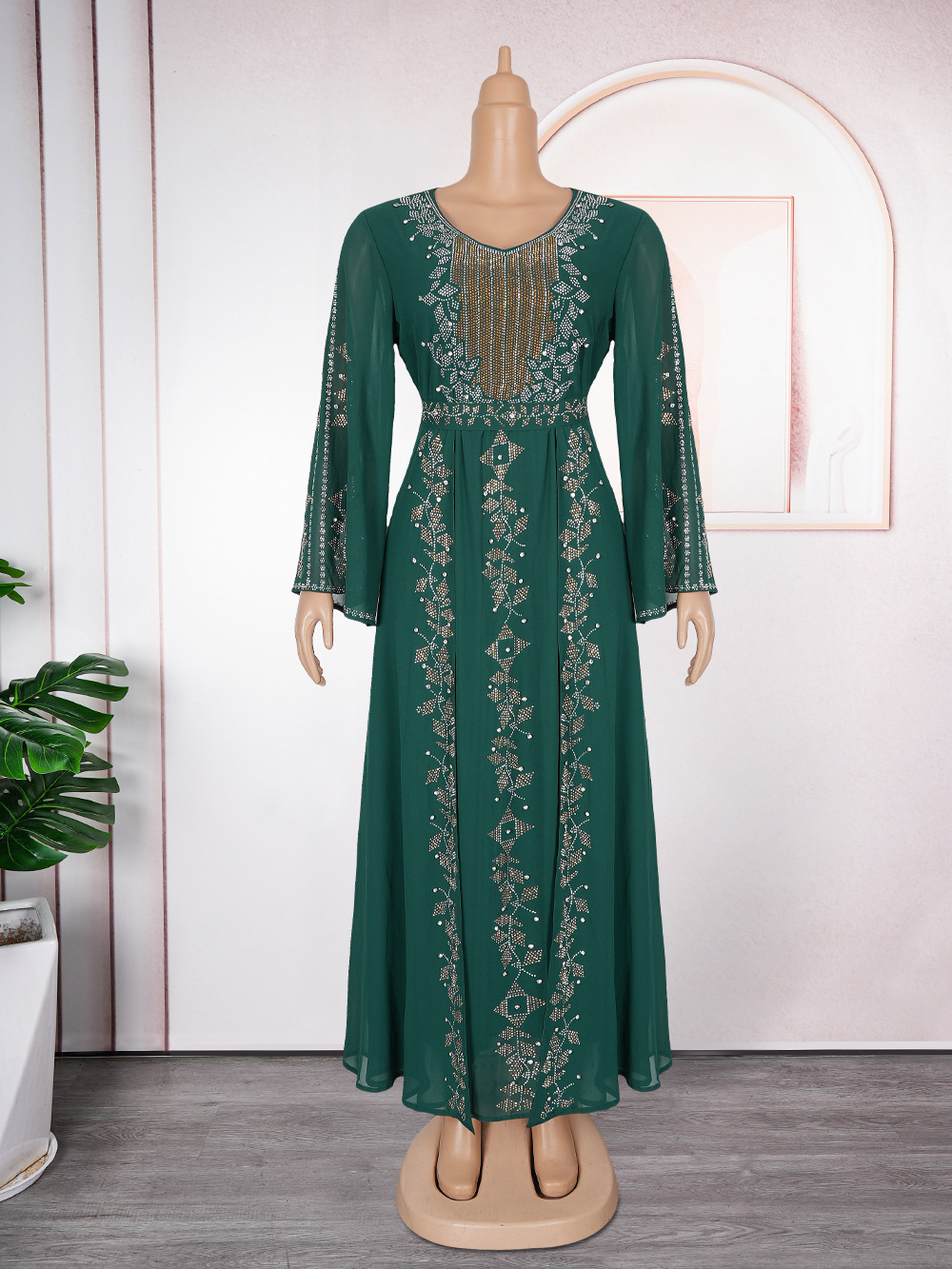 Elegant Heavy Industry Muslim Dress - Image 6