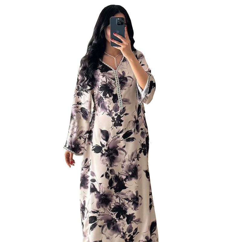 Muslim Arabic Dubai Printed Robe - Image 5