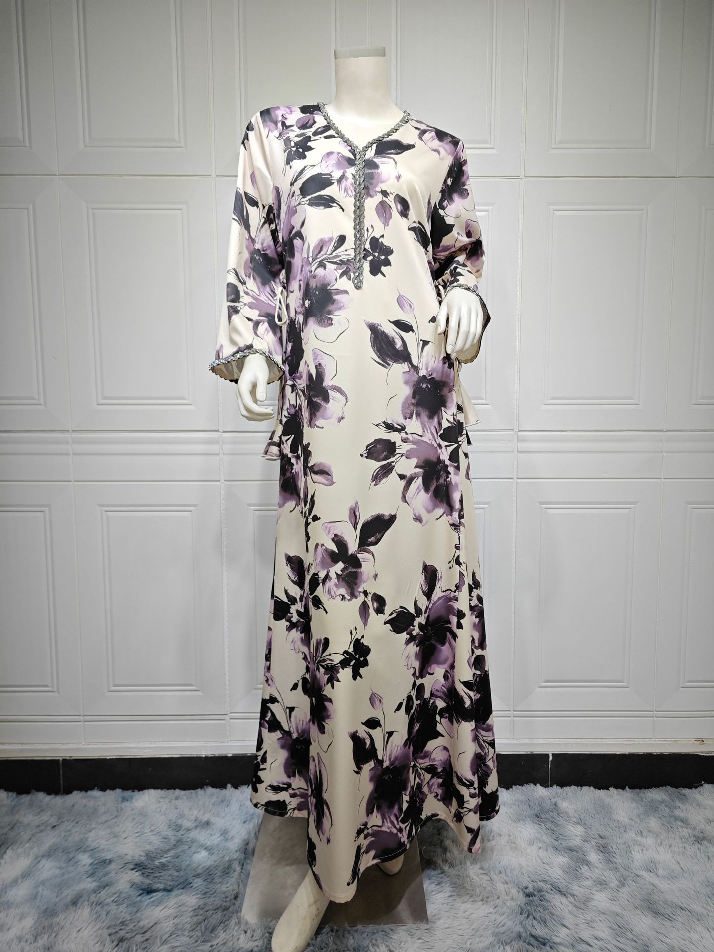 Muslim Arabic Dubai Printed Robe - Image 6