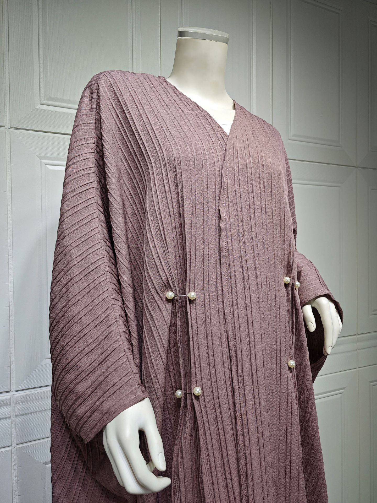 Muslim Women's Wear Modest Modern Fashion Turkish Striped Casual Plus Size Abaya Cardigan Robe - Image 9
