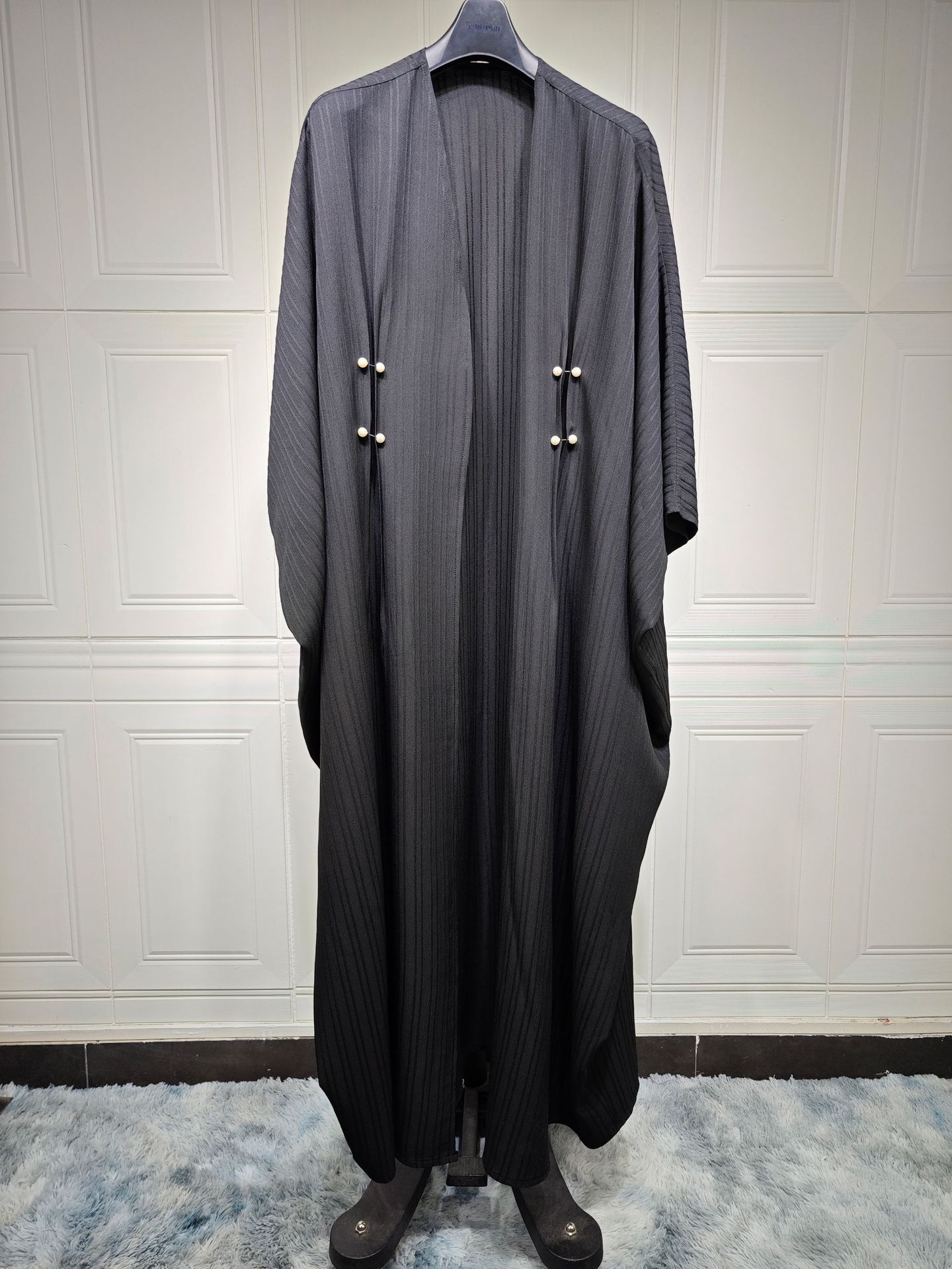 Muslim Women's Wear Modest Modern Fashion Turkish Striped Casual Plus Size Abaya Cardigan Robe - Image 10