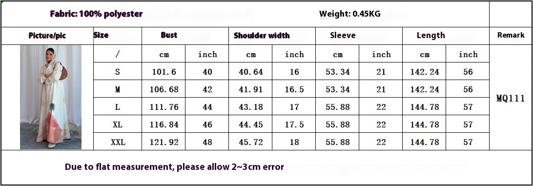 MQ111 Muslim Fashion Robe Abaya Cardigan Coat - Image 7