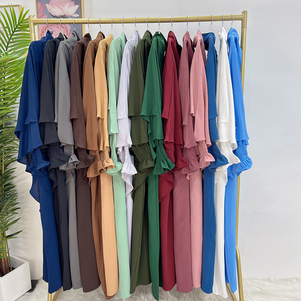 Dubai Turkey Solid Color Plus Size Women's Clothing Dress - Image 2