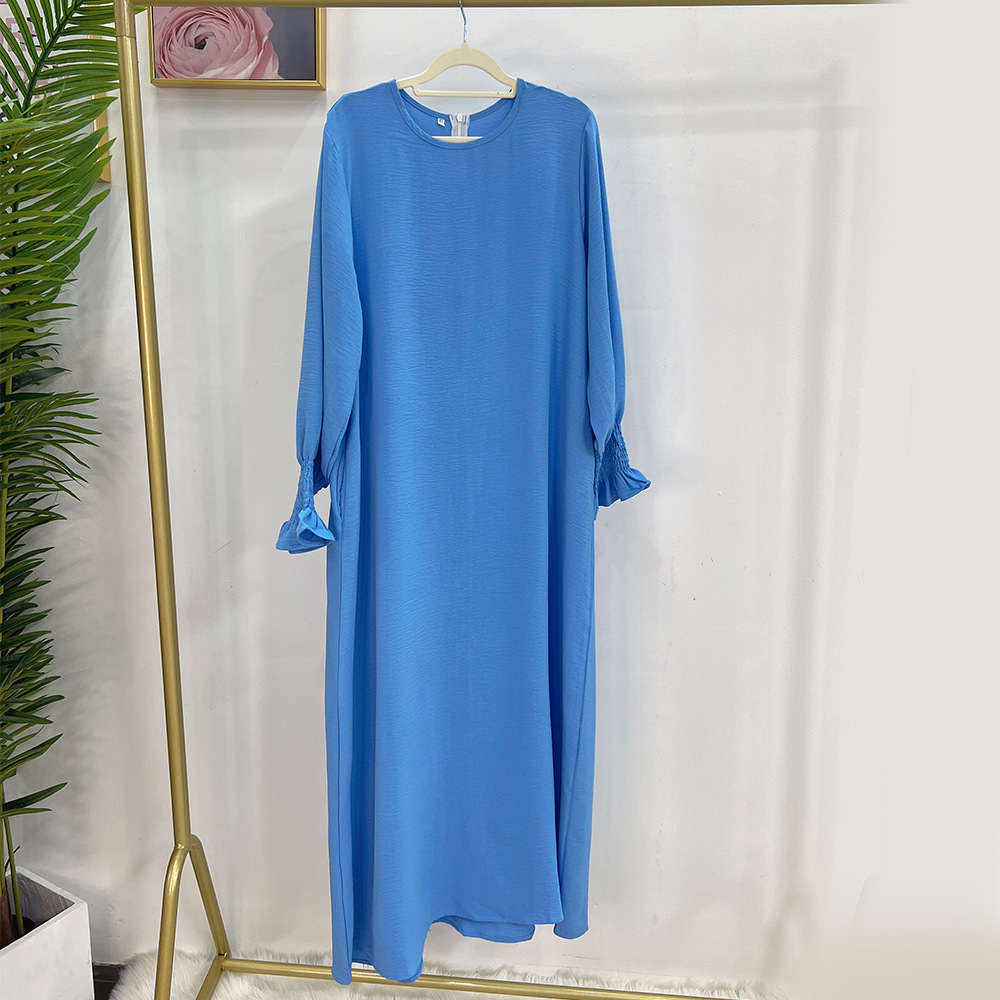 Dubai Turkey Solid Color Plus Size Women's Clothing Dress - Image 5