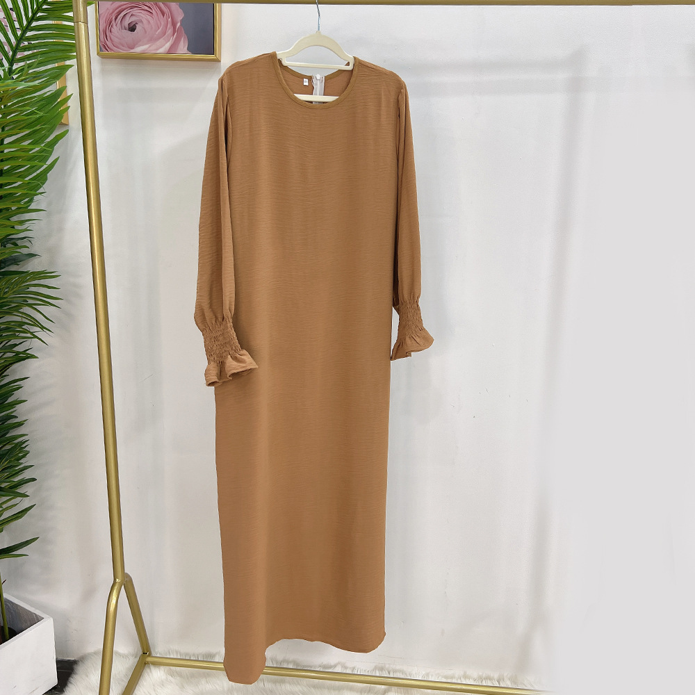 Dubai Turkey Solid Color Plus Size Women's Clothing Dress - Image 9