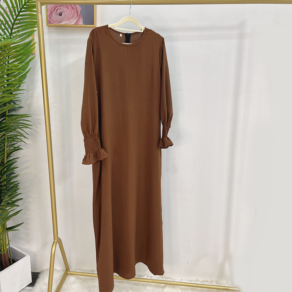 Dubai Turkey Solid Color Plus Size Women's Clothing Dress - Image 10