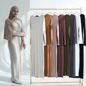 Middle East Turkey Dubai Solid Color Modal Cotton Dress