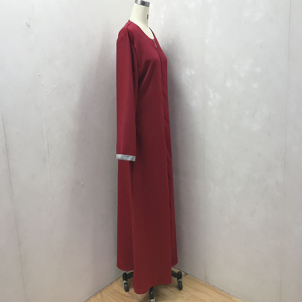 Middle East Dubai Turkey Jalabiya Zipper Cardigan Robe - Image 5