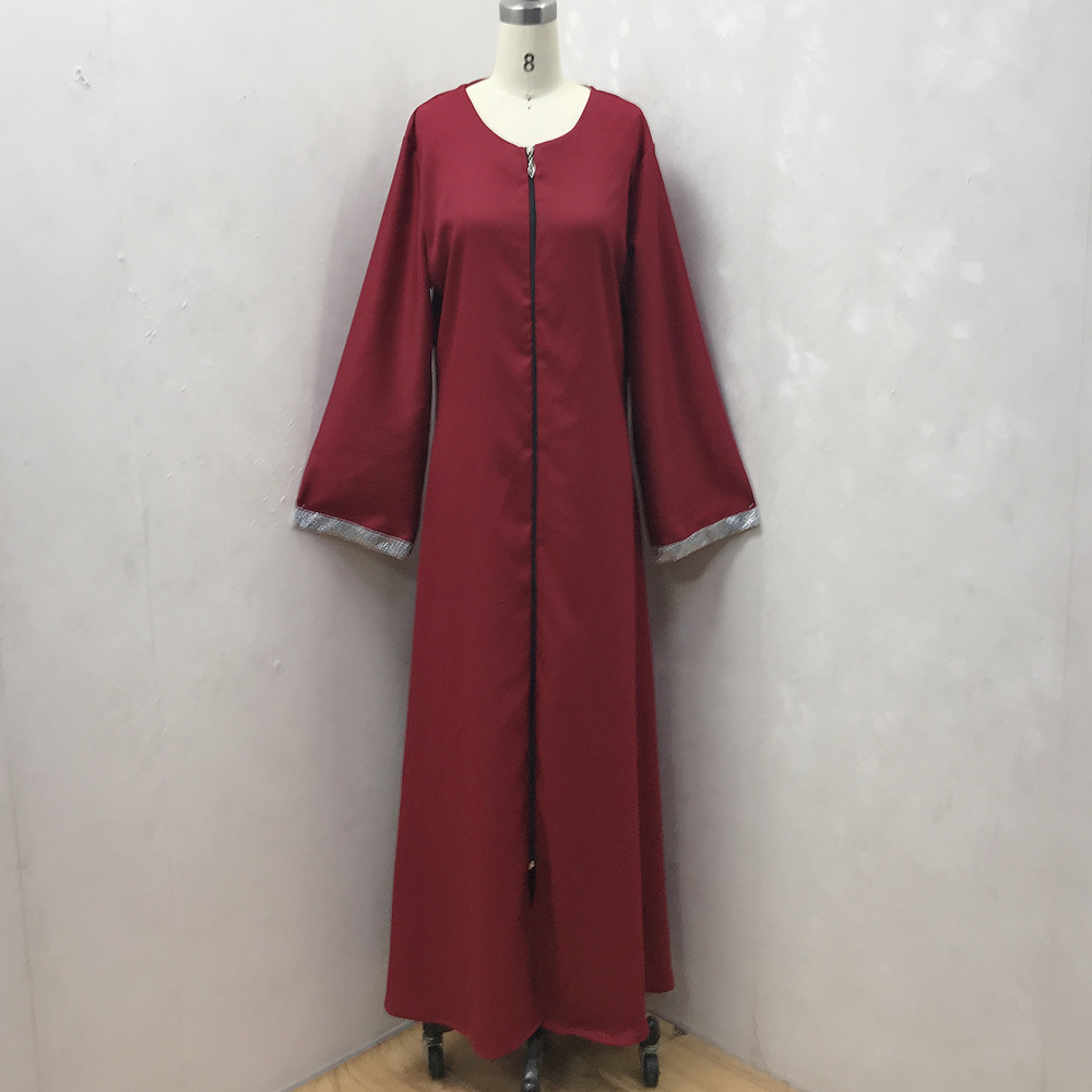 Middle East Dubai Turkey Jalabiya Zipper Cardigan Robe - Image 7