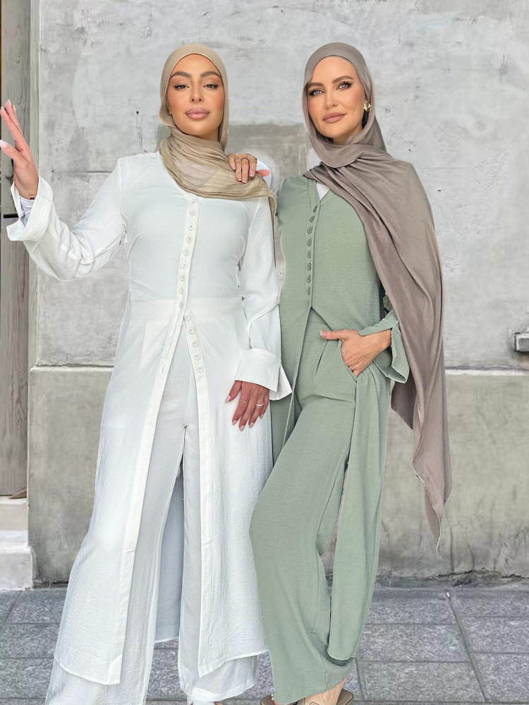 Dubai Turkey Casual Solid Color Two-piece Set - Image 8