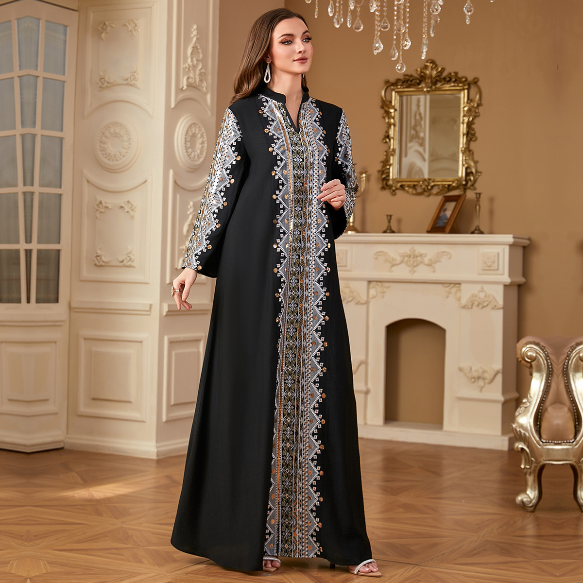 Middle East Dubai Arab Embroidery Stitching Dress - Image 2