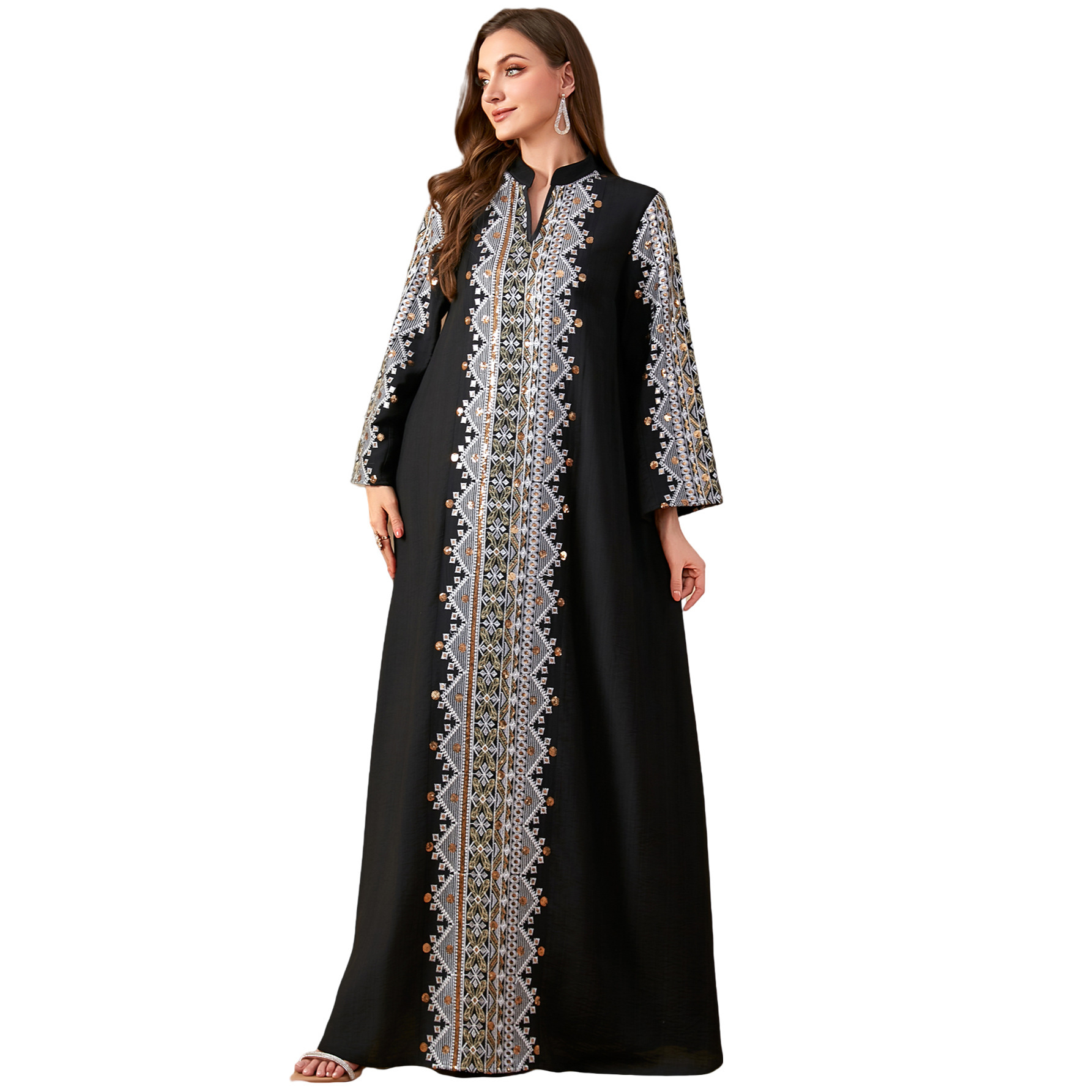 Middle East Dubai Arab Embroidery Stitching Dress - Image 5