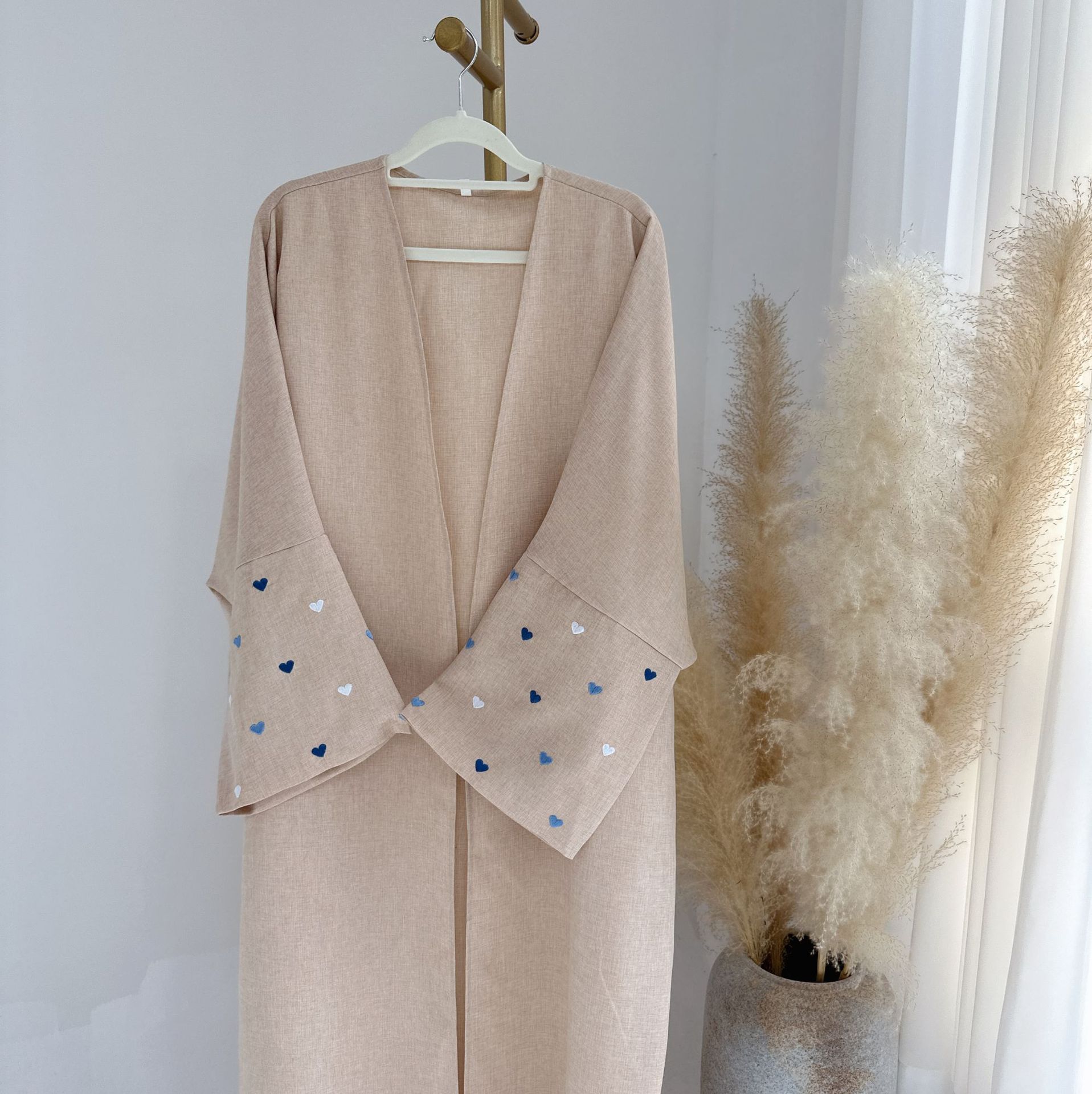 Love Embroidered DUBAI Turkish Elegant Cardigan Robe - Image 9