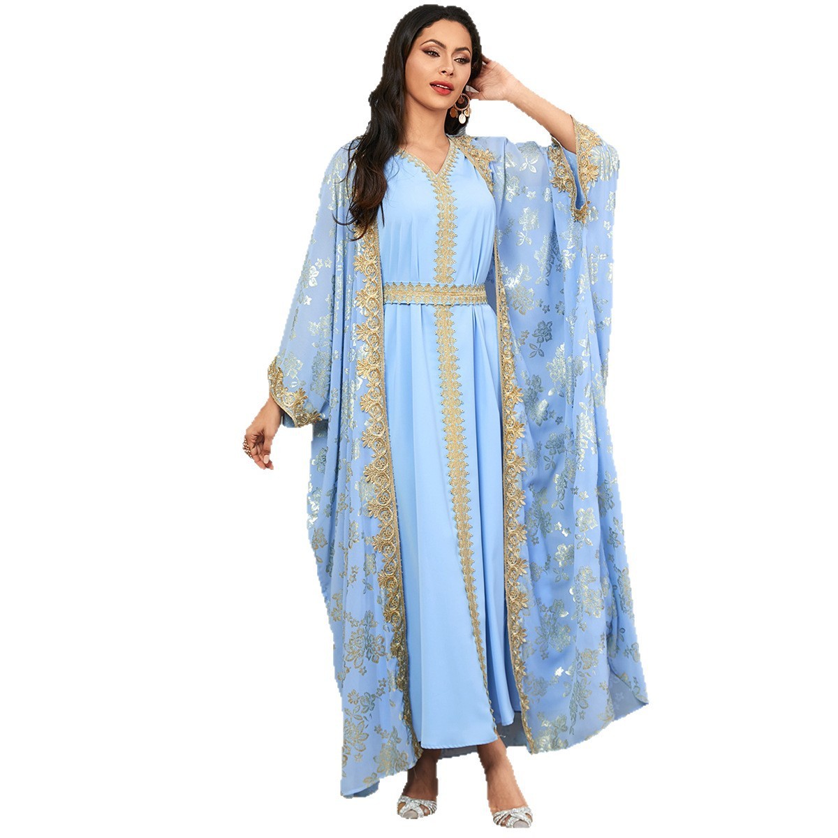 Cardigan Polyester Robe Dubai Dress - Image 5