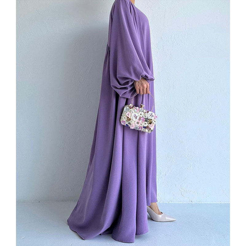 Women's Fashion Muslim Dress Lace-up Waist-controlled Baggy Coat Long - Image 4