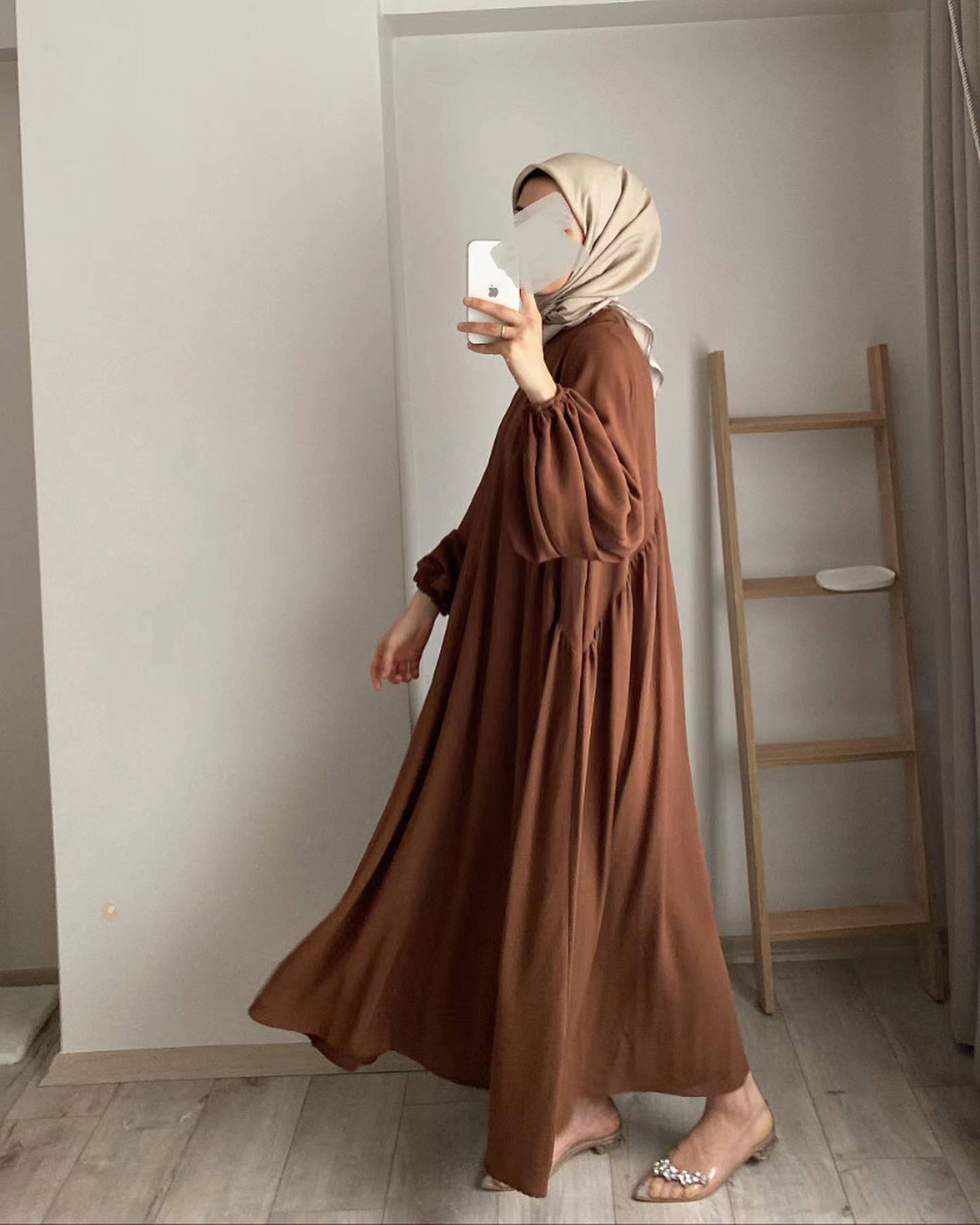 New Muslim Women's Wear Solid Color Elegant Fashion Loose Pullover Dress - Image 8