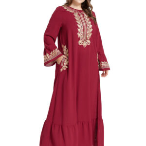 Fashion Arabian Plus Size Women's Embroidered Pockets And Muslim Long Skirt