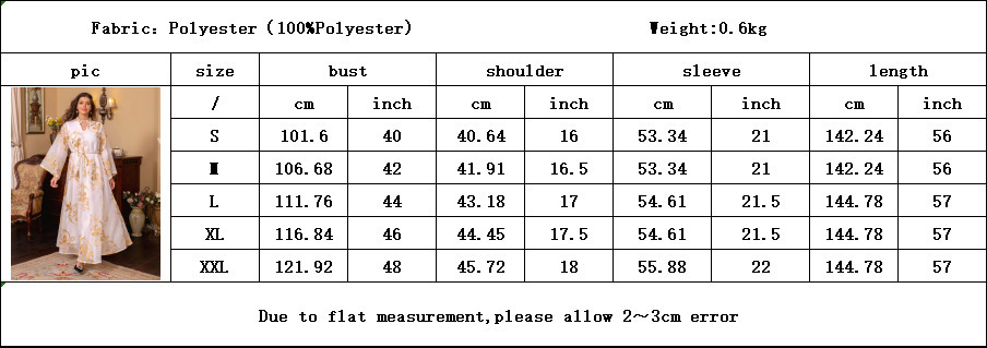 Arab Dubai Embroidered Mesh Dress European Muslim Party Dinner Fashion - Image 7