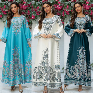 Muslim Robe Printed Dubai Women's Clothing Dress