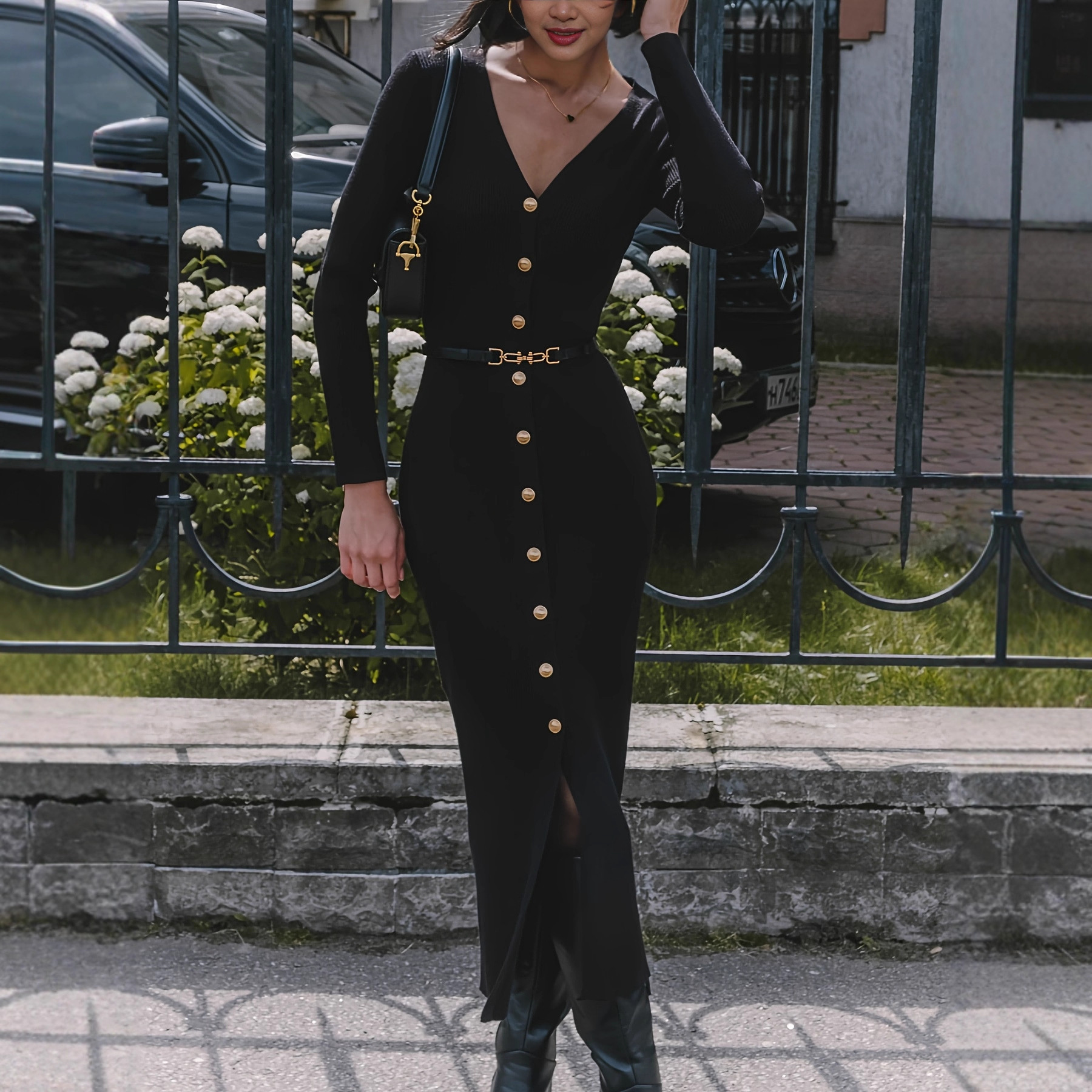 Fashionable Minimalist And Slim Fit Womens Dress - Image 9