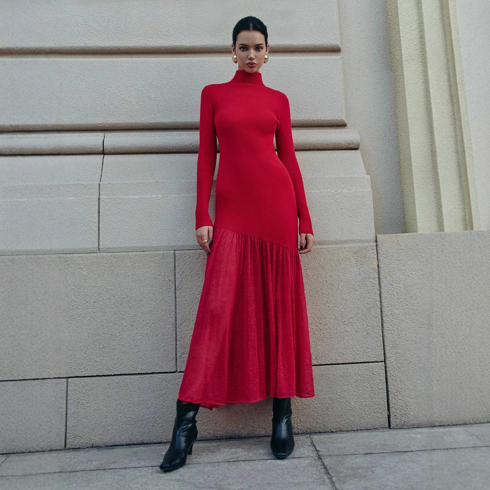 Women's Elegant Slim-fit Knit Dress