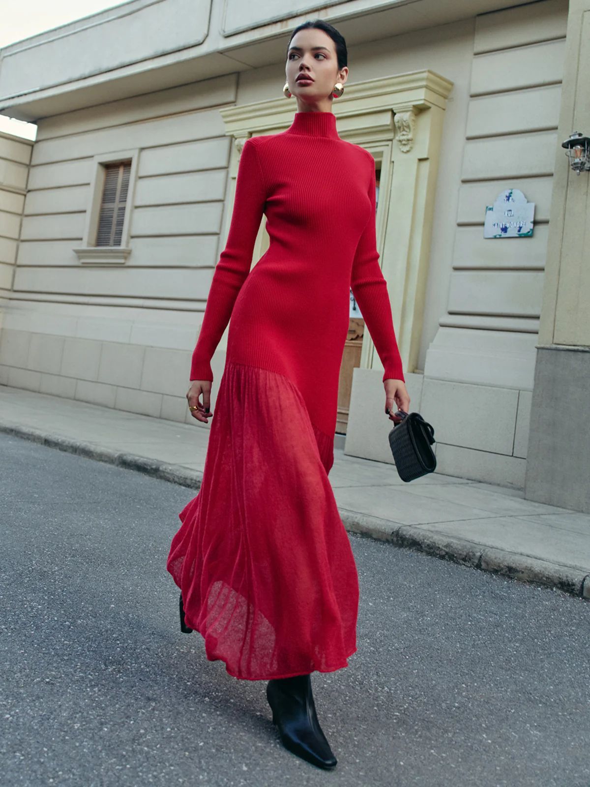 Women's Elegant Slim-fit Knit Dress - Image 6