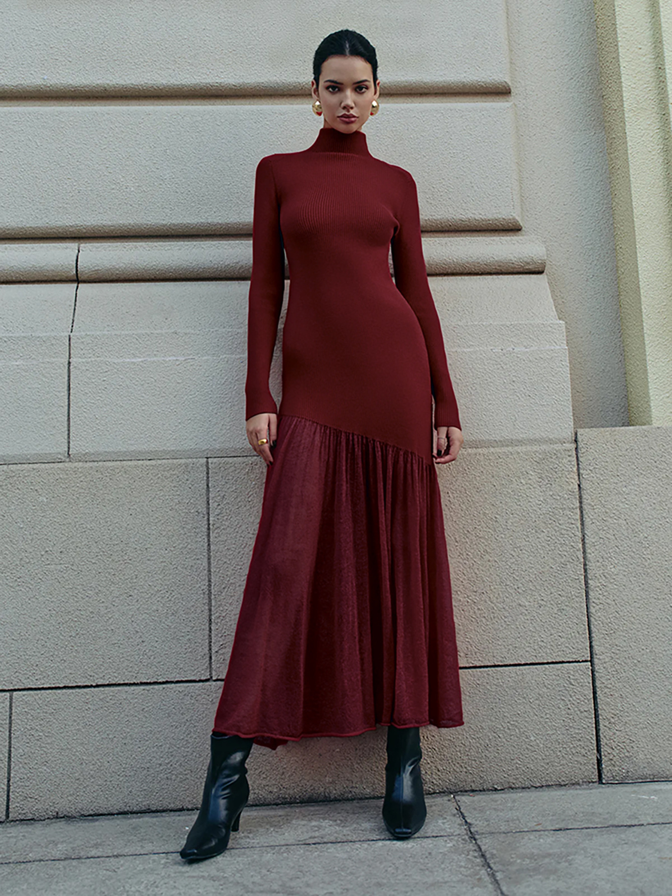 Women's Elegant Slim-fit Knit Dress - Image 8