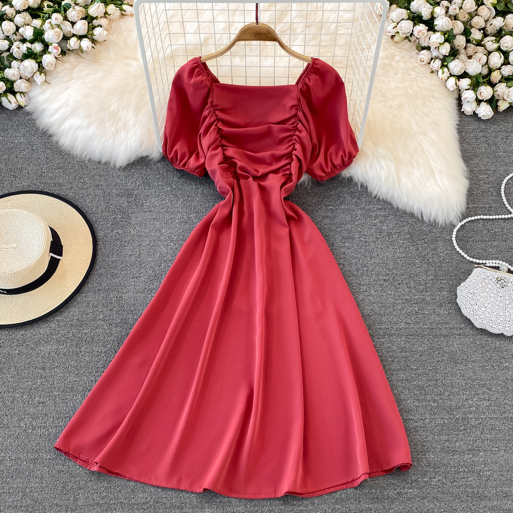 Summer Retro French-style Tangerine First-love Dress Forest-style Skirt