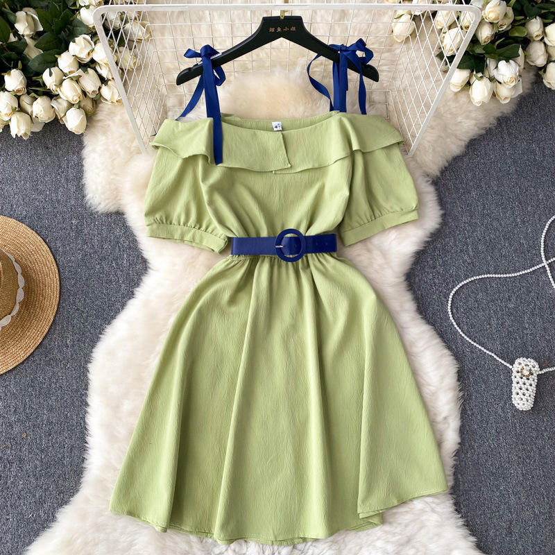 Adorable Designer-style Waist-cinching Lace-up Dress