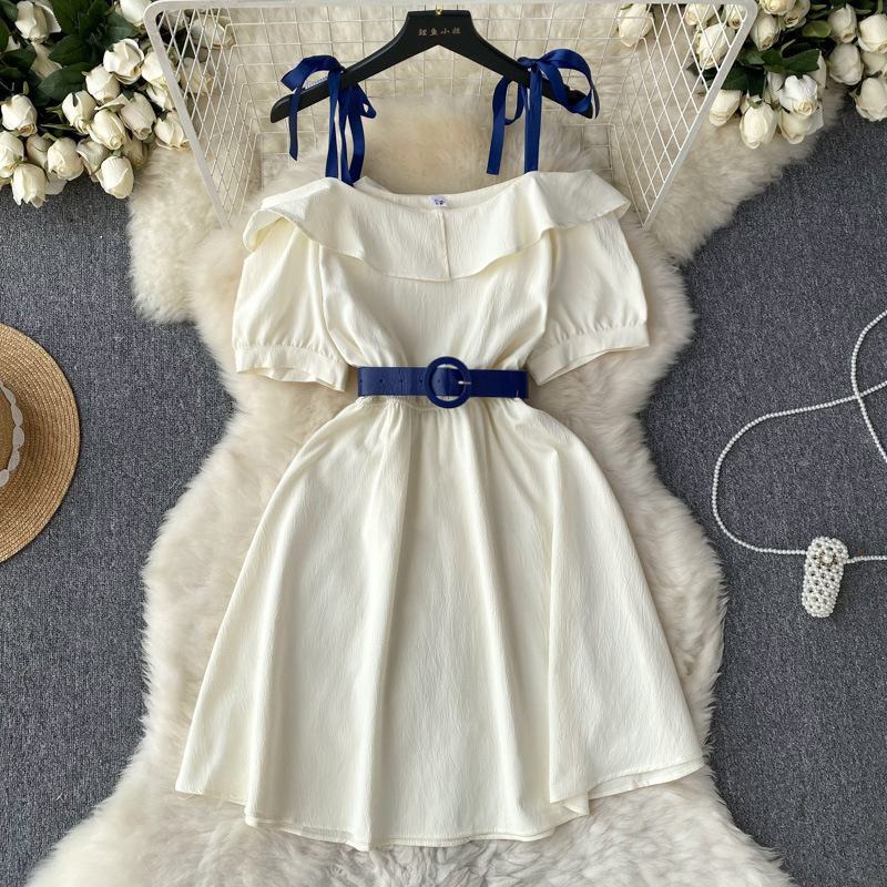 Adorable Designer-style Waist-cinching Lace-up Dress - Image 2