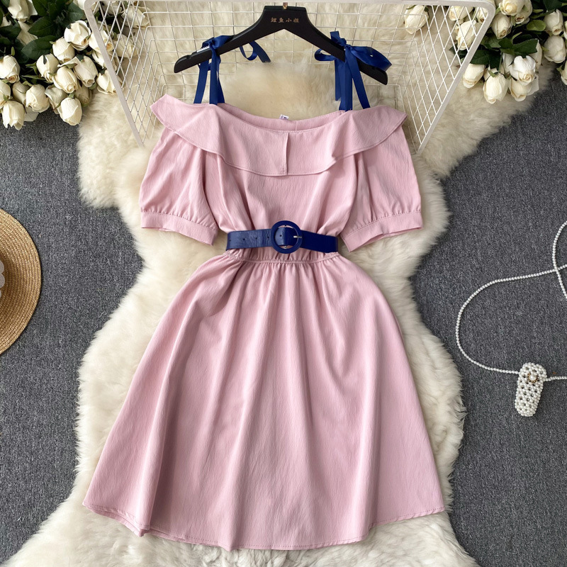 Adorable Designer-style Waist-cinching Lace-up Dress - Image 3