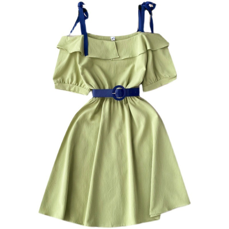 Adorable Designer-style Waist-cinching Lace-up Dress - Image 5