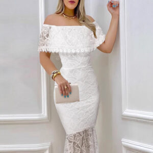 Off-the-shoulder Lace Bodycon Sexy Evening Gown For Banquets