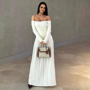 Seamless Off-shoulder European And American-style Dress For Women