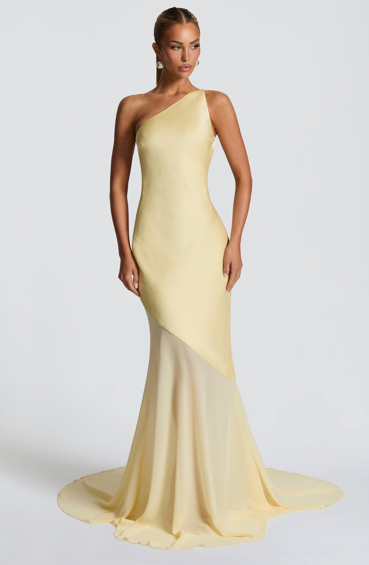 Womens Figure-hugging Mesh Maxi Dress With Tie-up Detailing - Image 6