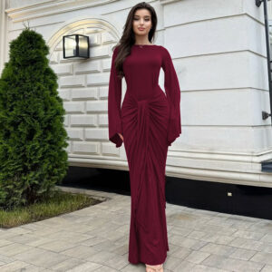New Stylish Elegant Pleated Waist-cinching Dress